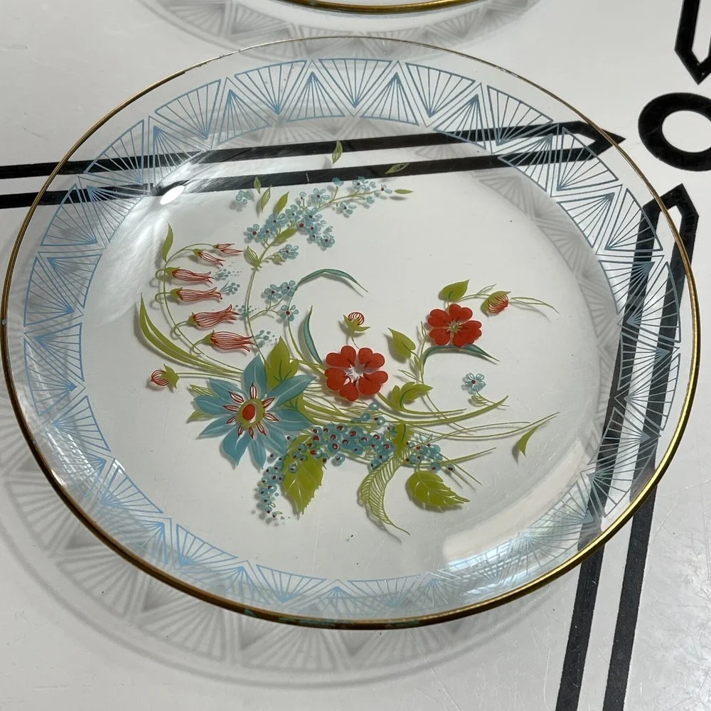 Mid Century Wildflowers Serving Tray, Bowls, & Plates‎ Set of 5